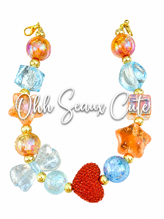 9” Orange/Blue Hat Chain