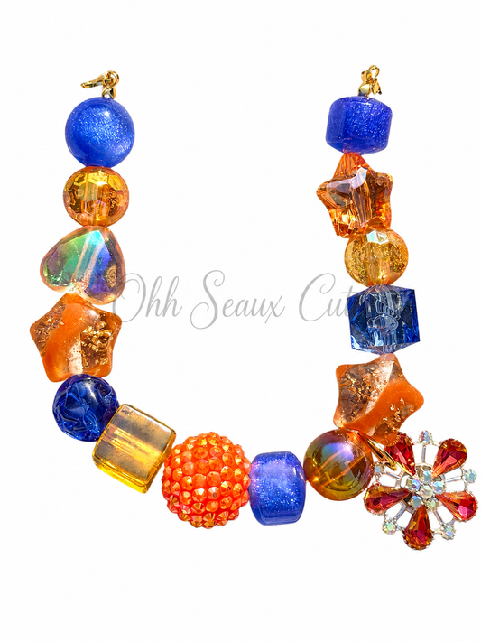 9” Orange/Royal 1 Hat Chain
