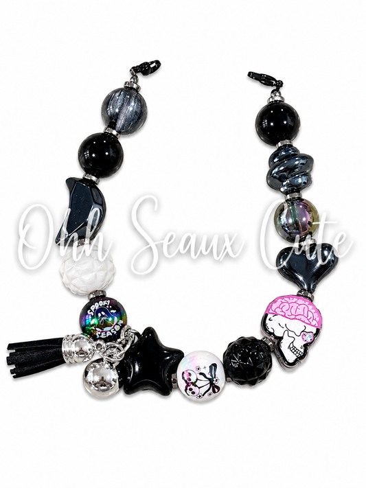 9” Skull Brain Hat Chain