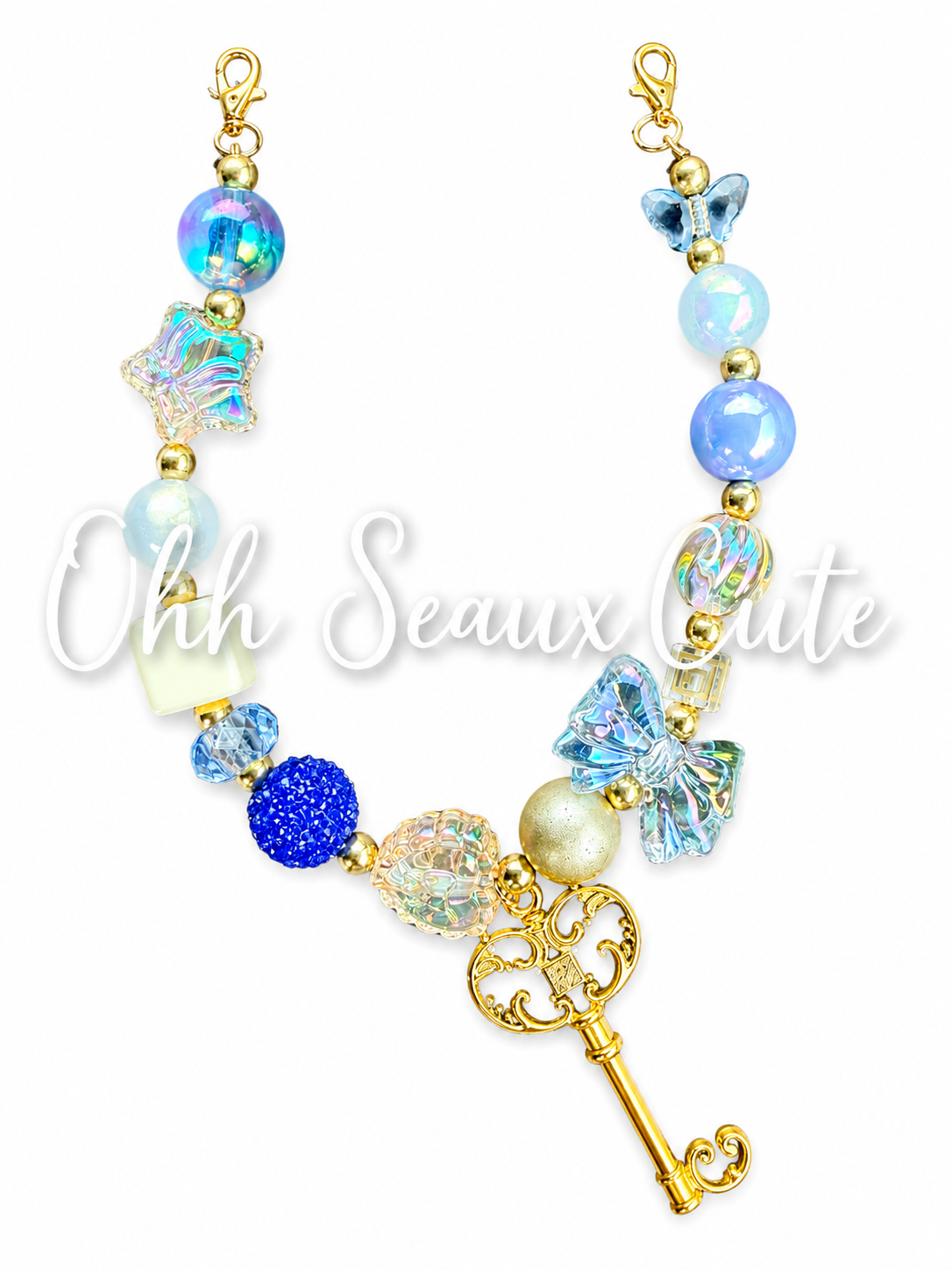 9”  Golden Key Hat Chain