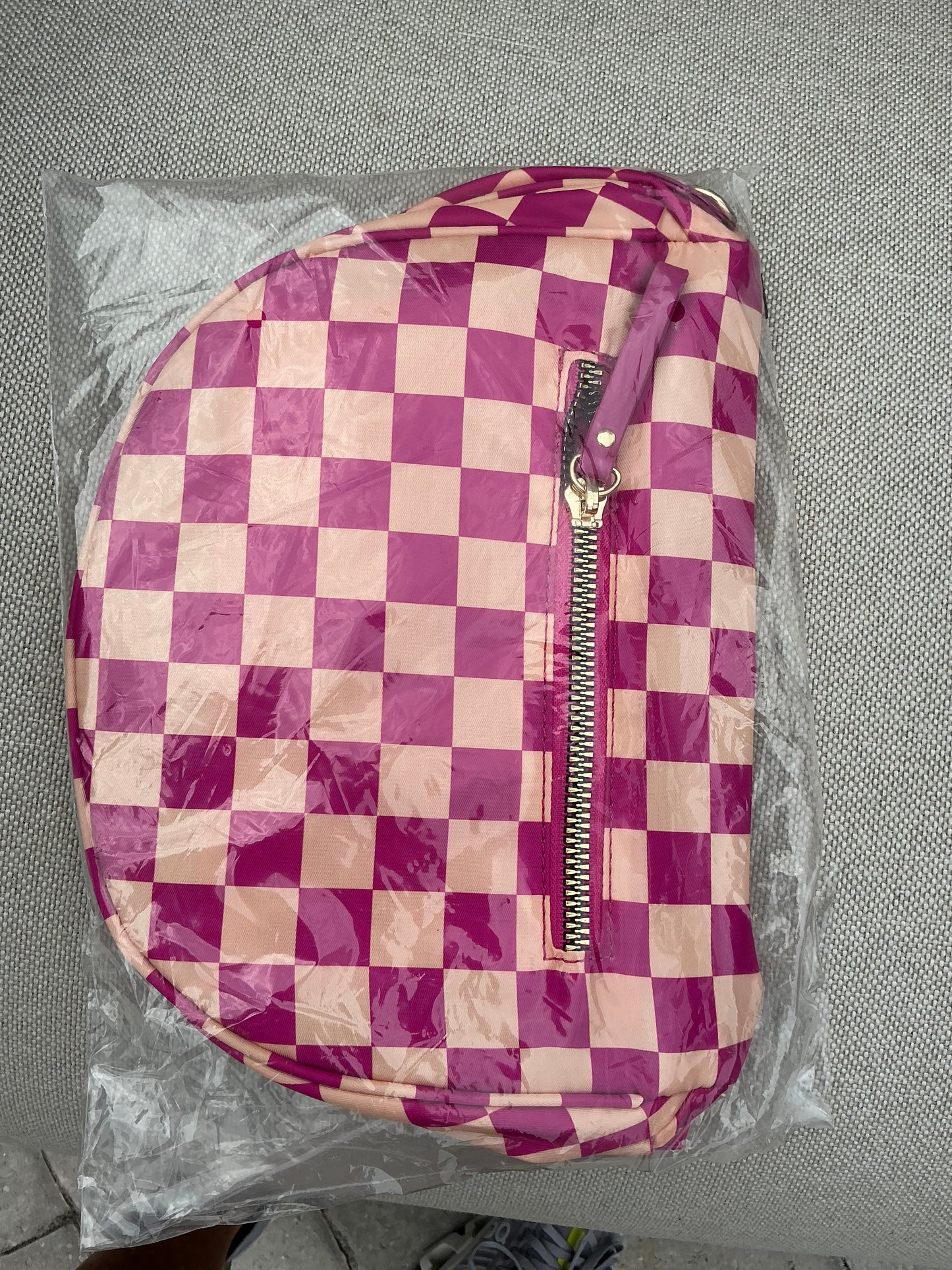 Nylon Checkered Bum Bag