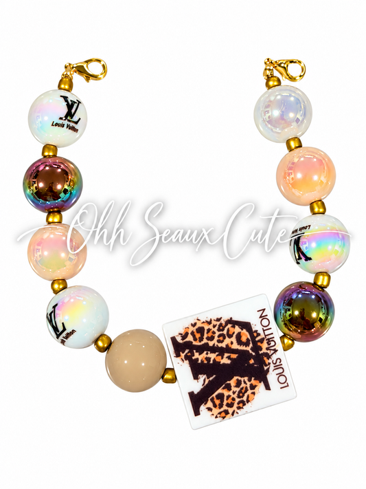 9” L  V Leopard Hat Chain