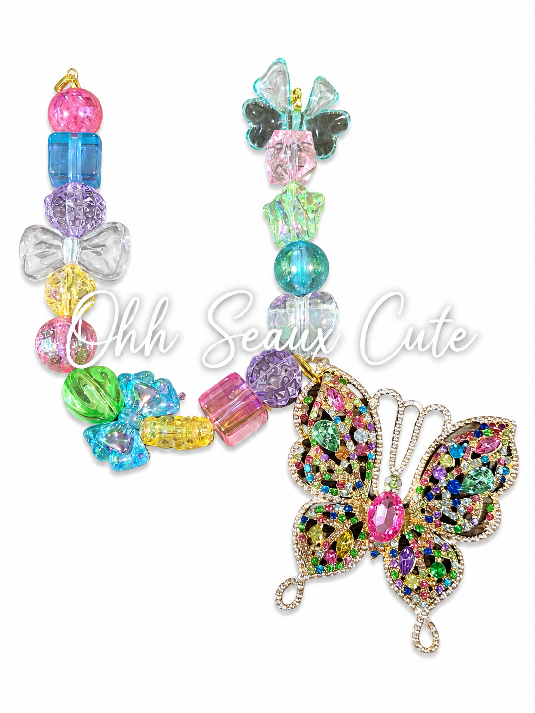 9” Rhinestone Butterfly Hat Chain