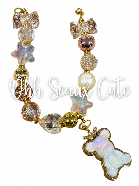 9” Champagne Bear Hat Chain