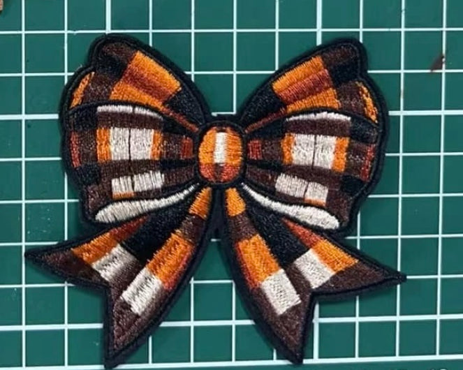 3.5” Fall Plaid Bow Hat Patch