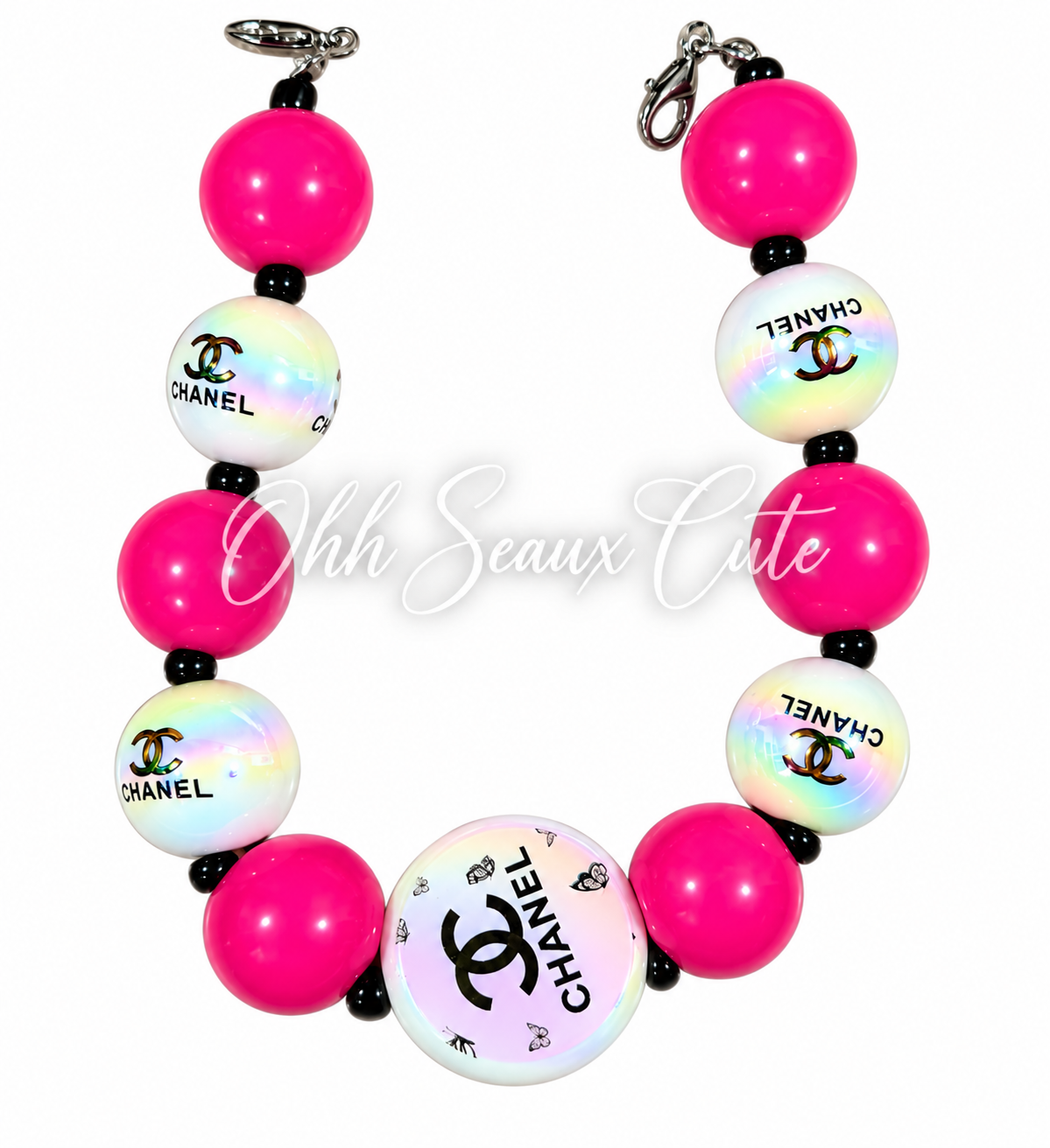 9” October Pink CC 6 Hat Chain