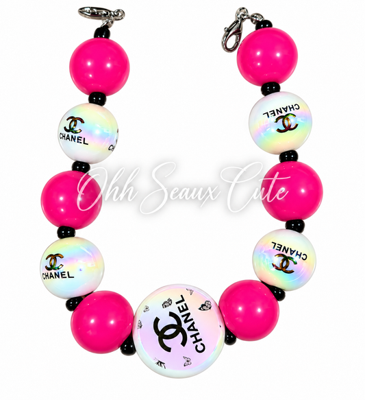 9” October Pink CC 6 Hat Chain