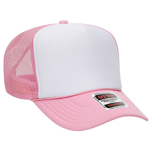 Otto High Crown Foam Trucker -Pink/White