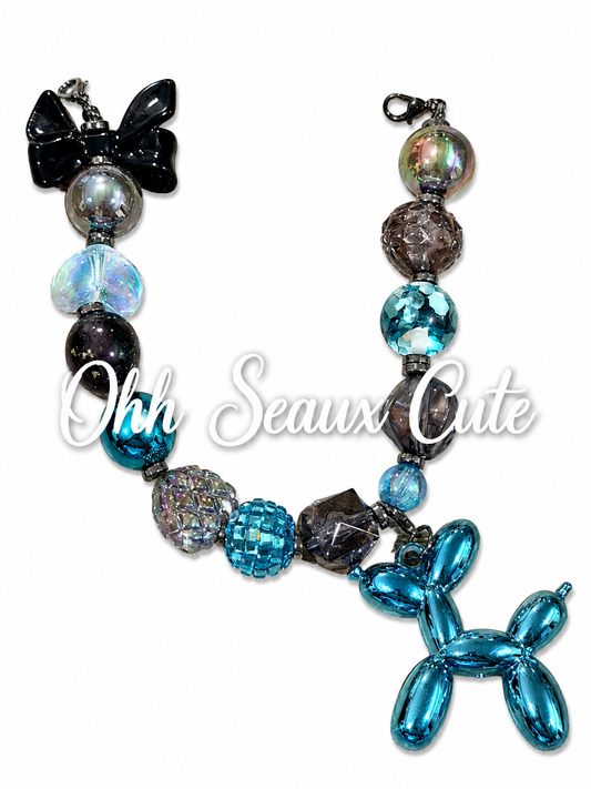 9” Blue Diamond w/ Detachable Charm Hat Chain