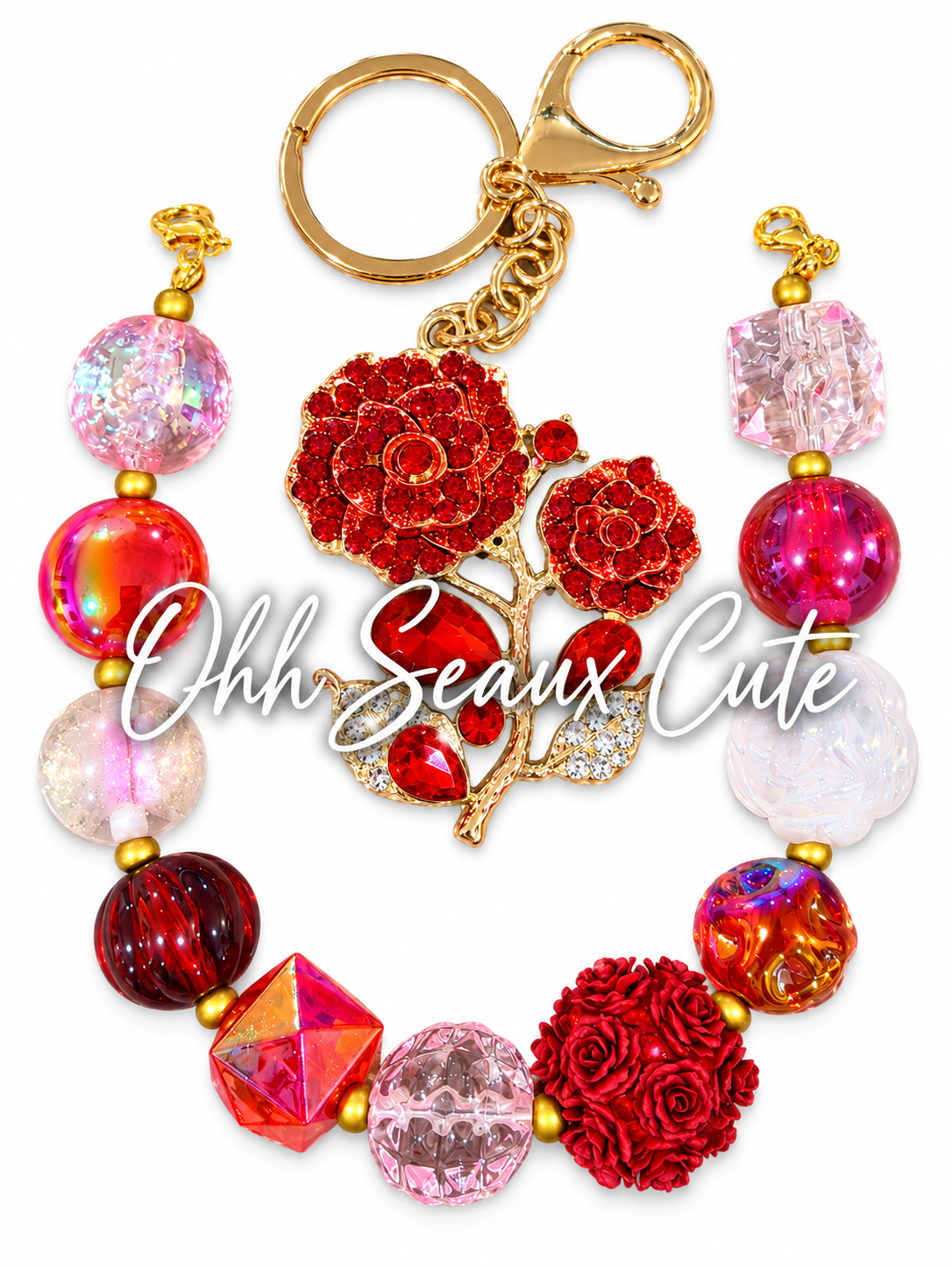 9” Red 2 Hat Chain