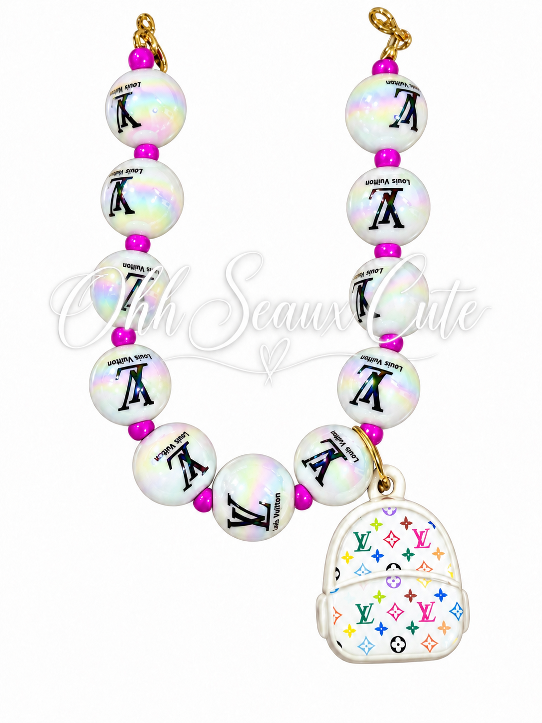 9” Multi Color LV Hat Chain