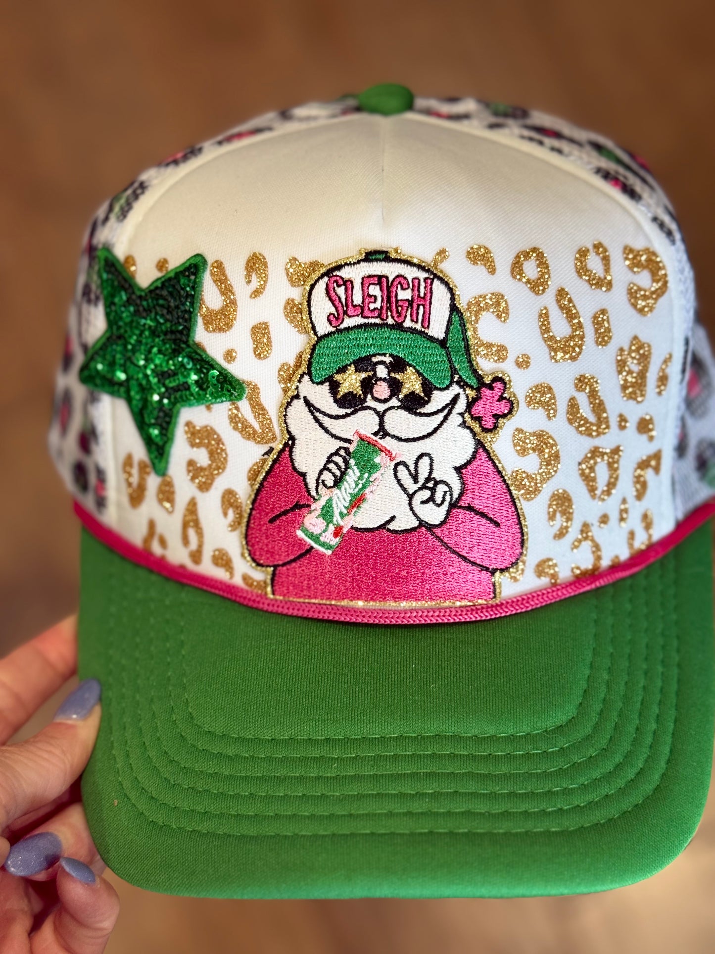 Leopard Santa Hat