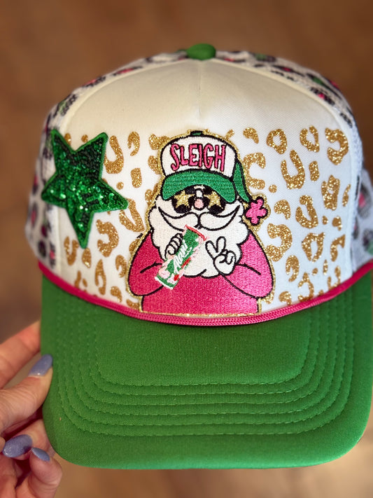 Leopard Santa Hat