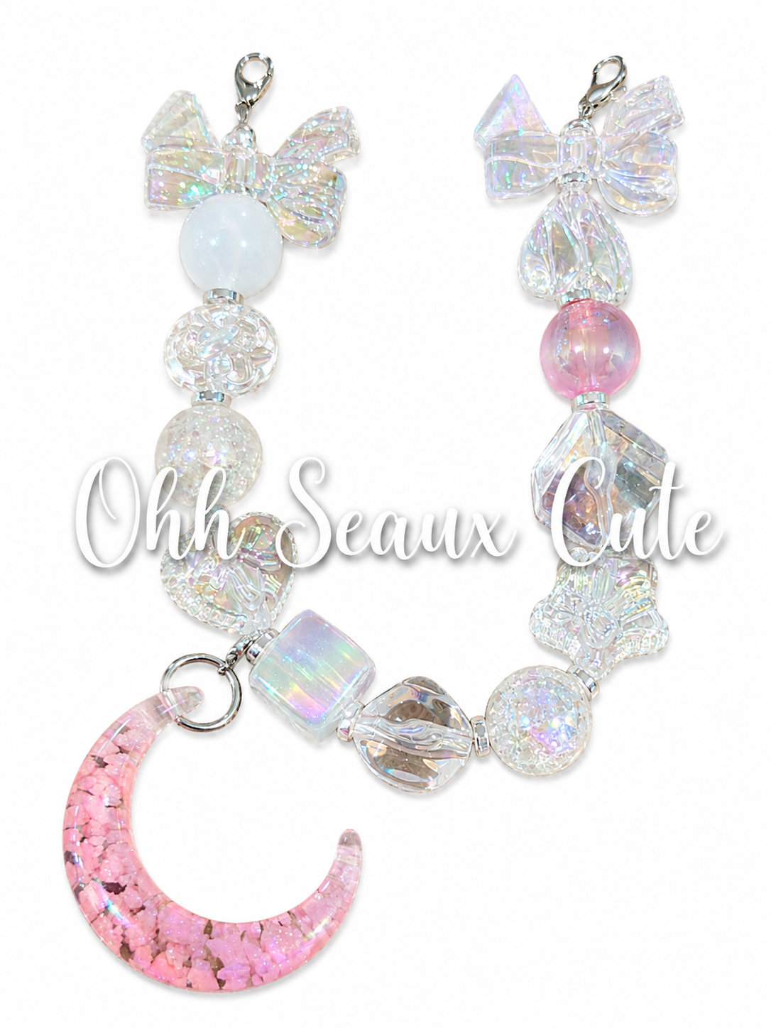 9” Crystal Moon 1 Hat Chain