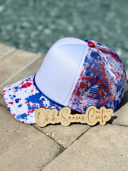 Custom Trucker Hat-USA Splatter