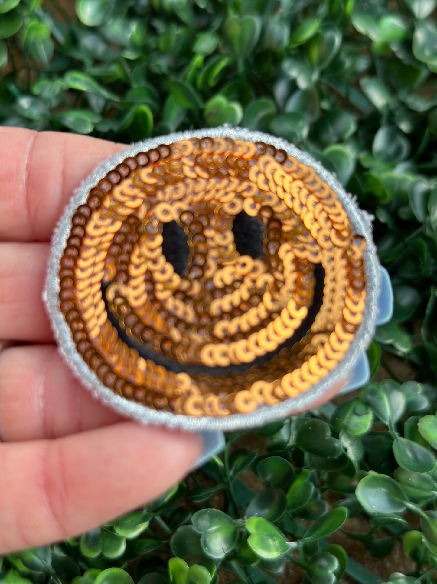 Fall Sequin Smiley 2” Patch