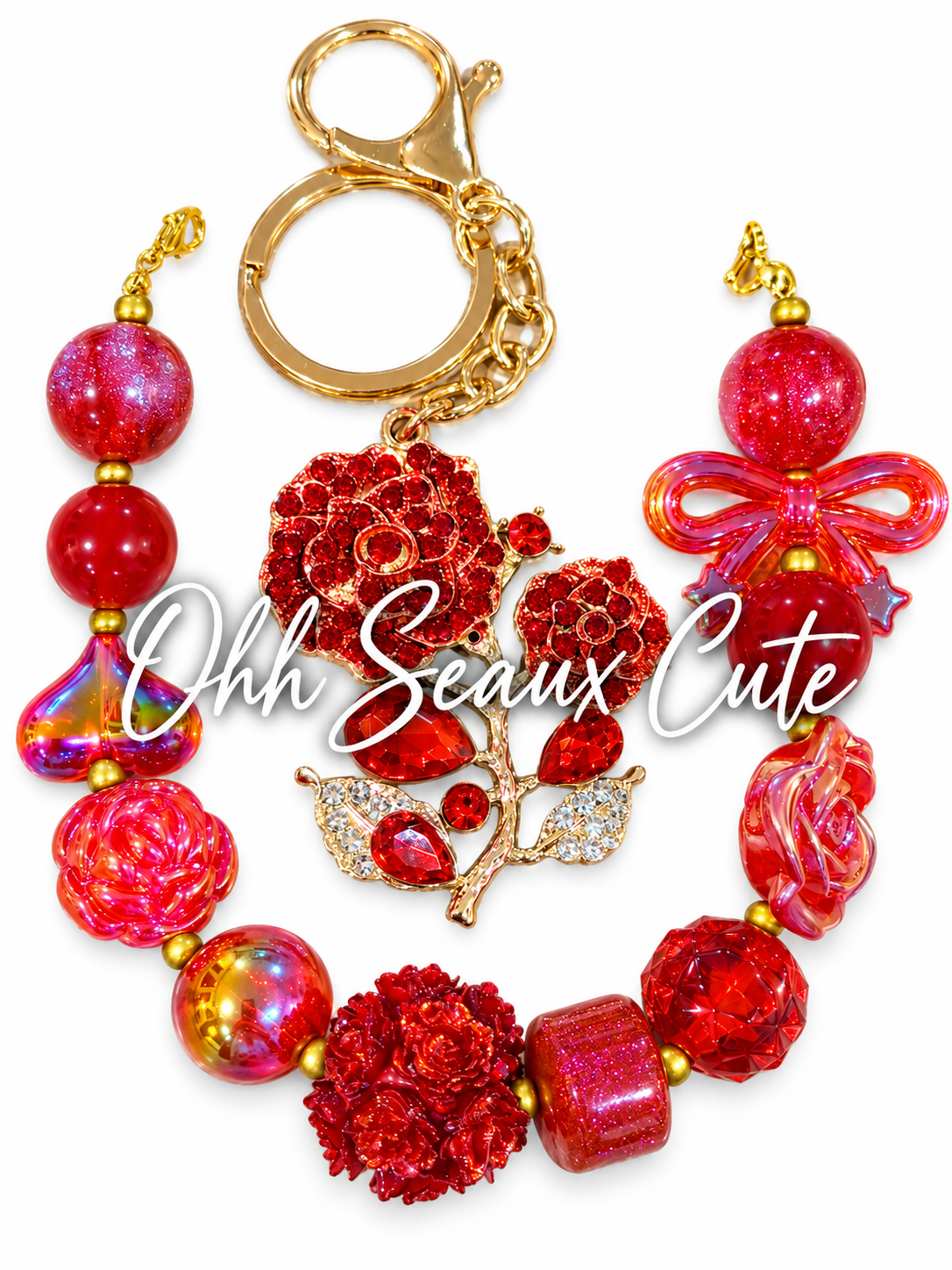 9” Red 4 Hat Chain