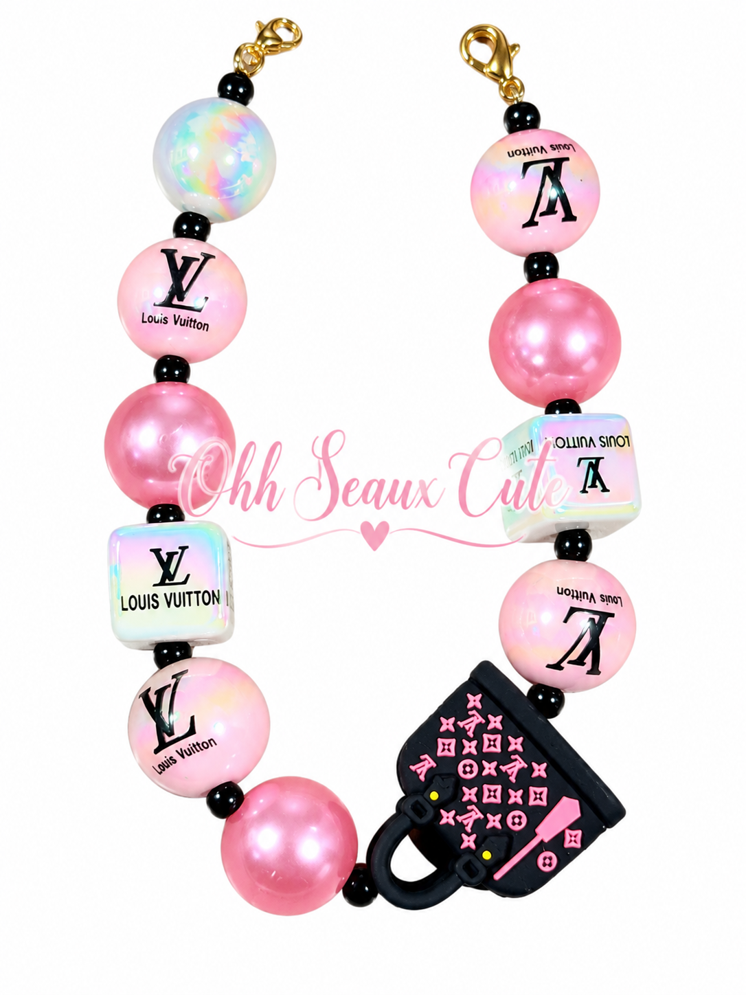 9” October Pink LV 1 Hat Chain