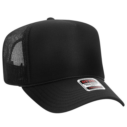 Otto High Crown Foam Trucker - Black