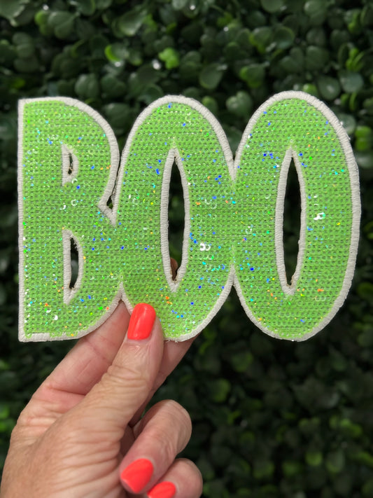 5” Glow Neon Green Sequin BOO (OSC)
