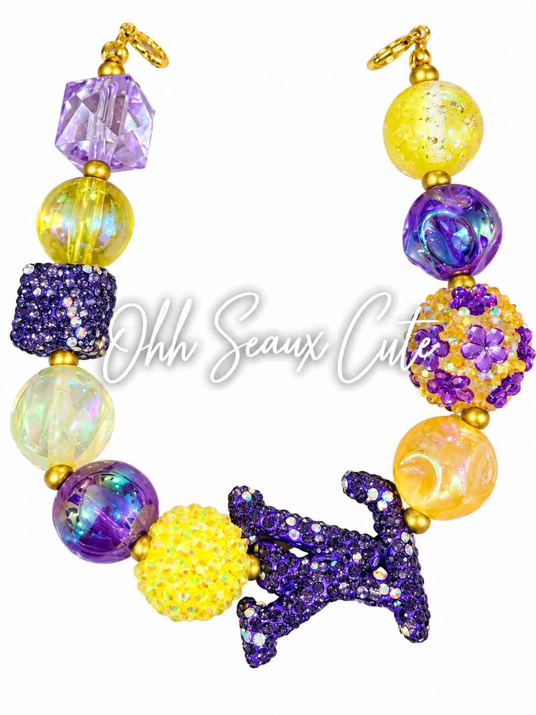 9” L  V  Purple/Yellow 5 Hat Chain