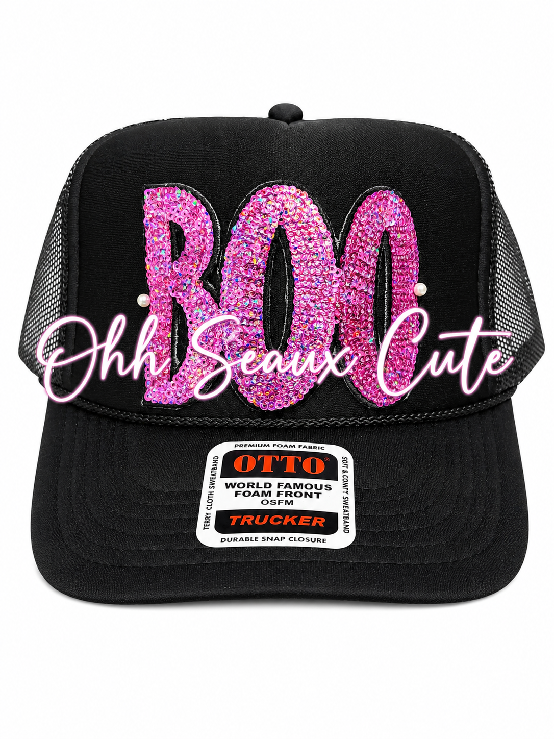 4.5” Sequin BOO Black/Pink