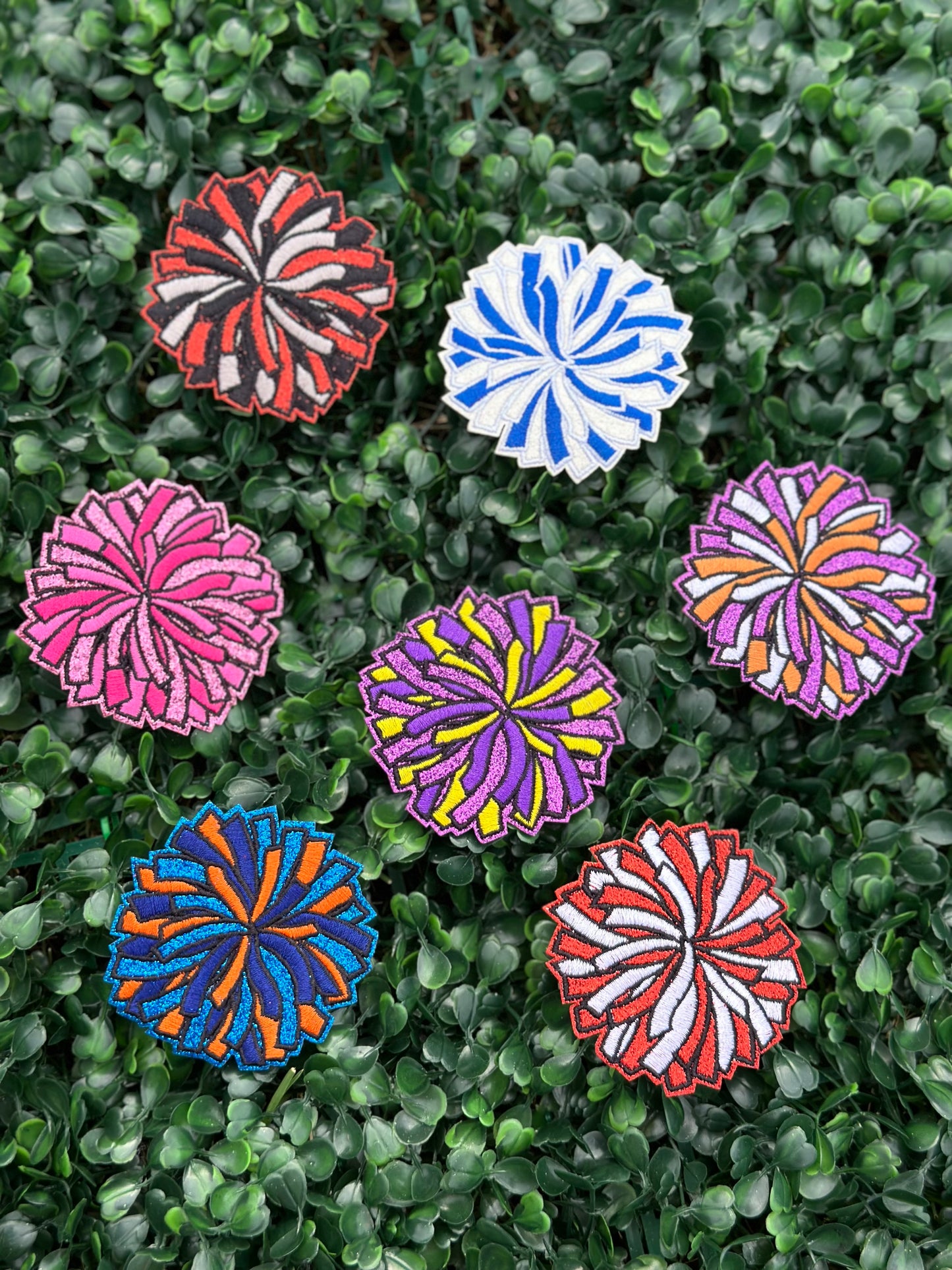2.5” Pom Pom Glitter-Embroidery Patch