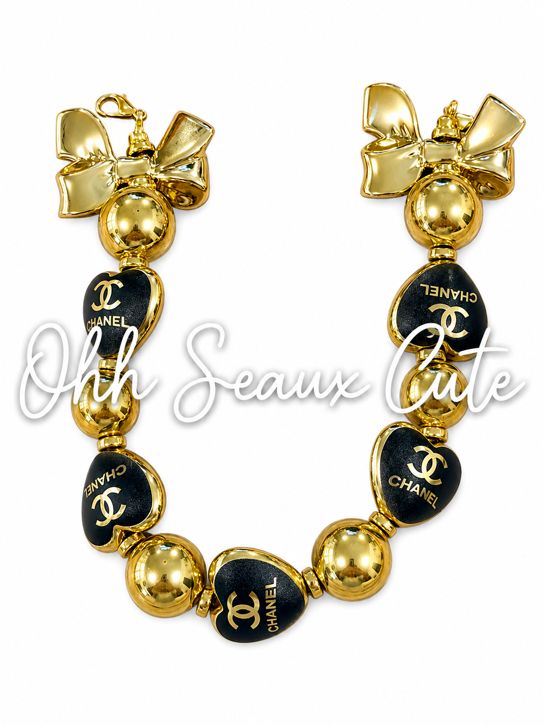 9” CC Black/Gold  Hat Chain