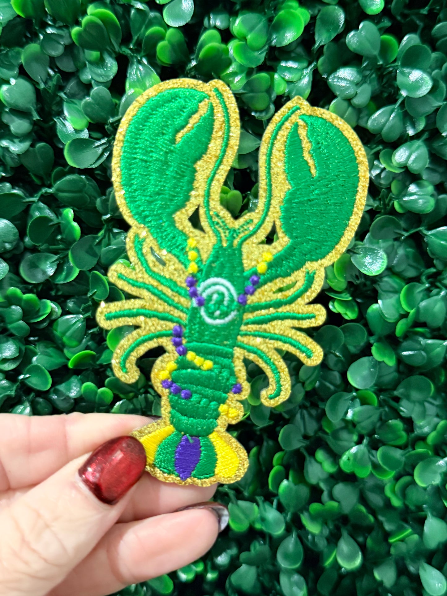 3.25” Mardi Gras Glitter Crawfish