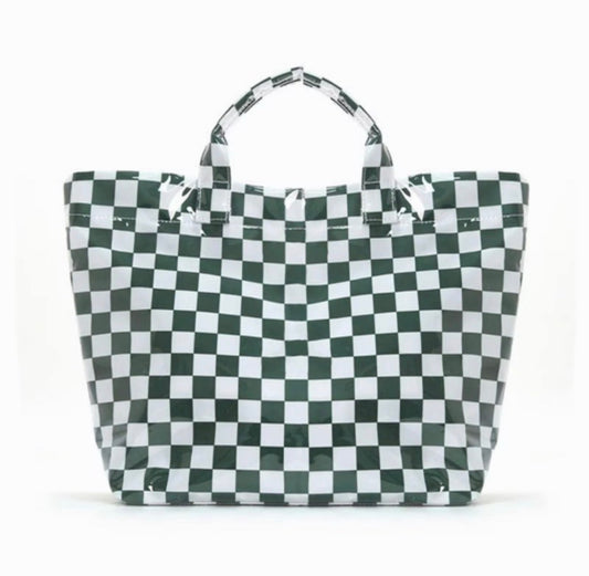 Green Checkered Paloma Tote Bag