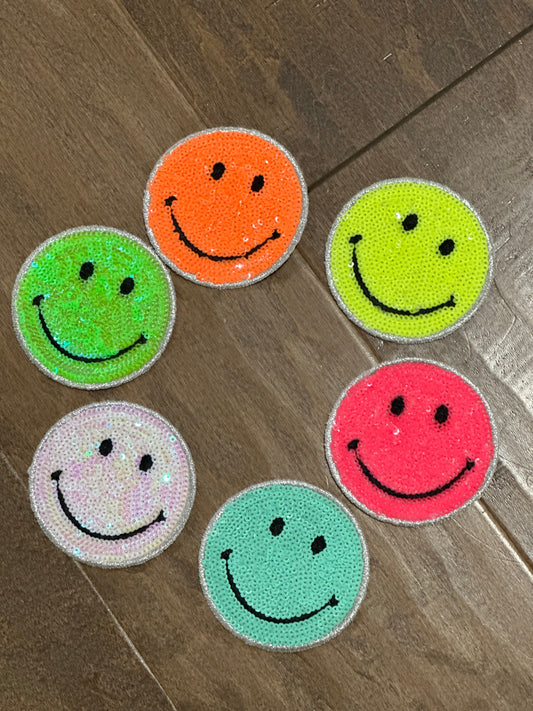 Sequin Smiley 3” Patch