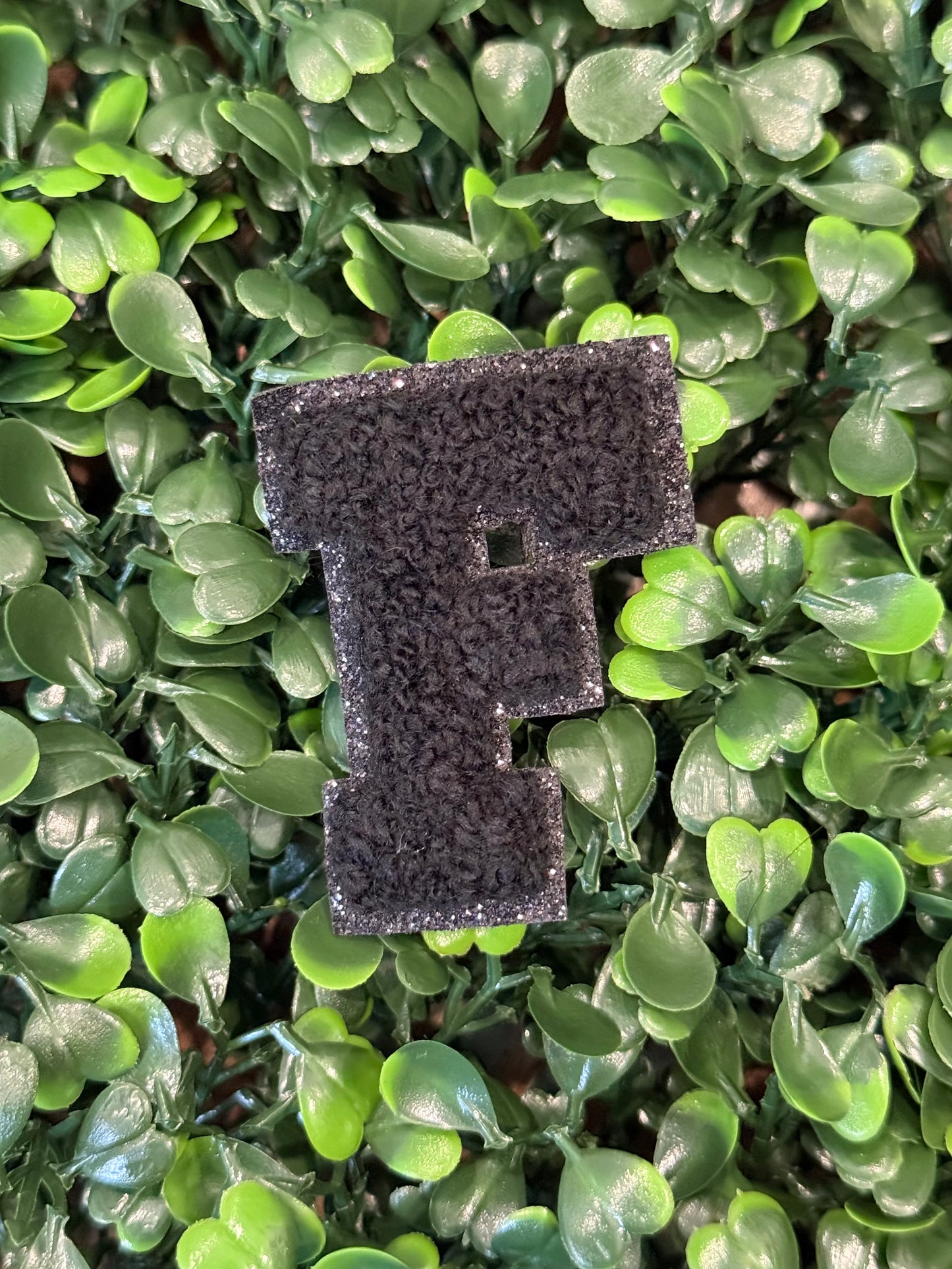2” Black Letter-Black Glitter