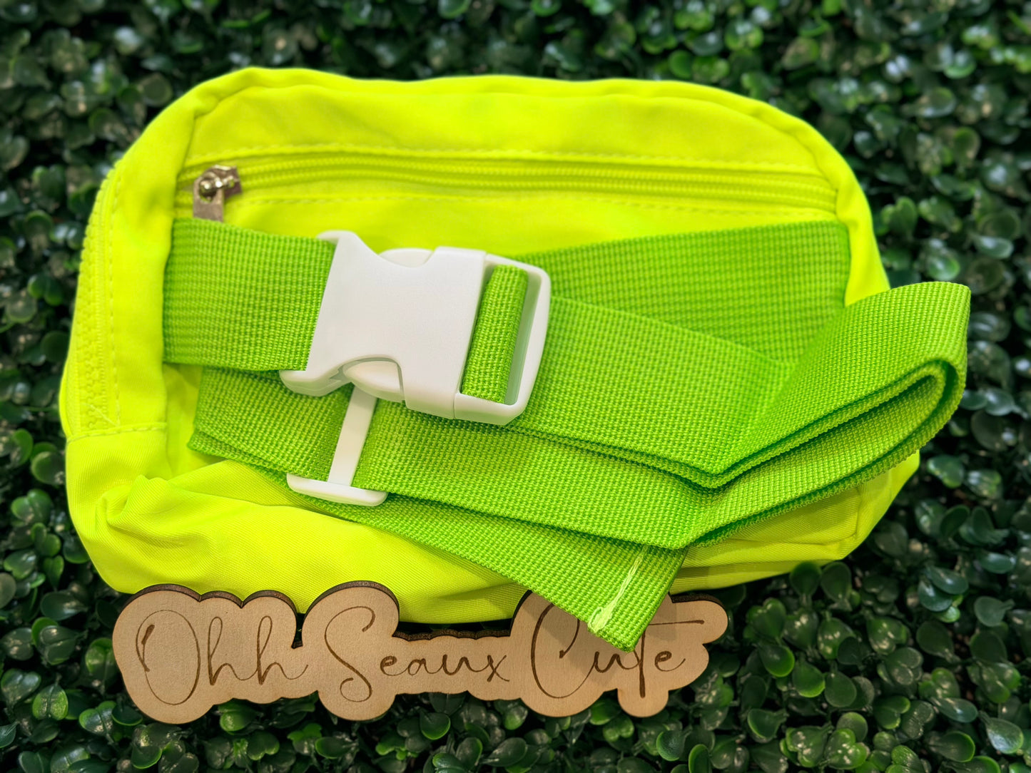 Neon Yellow Nylon Belt Bag