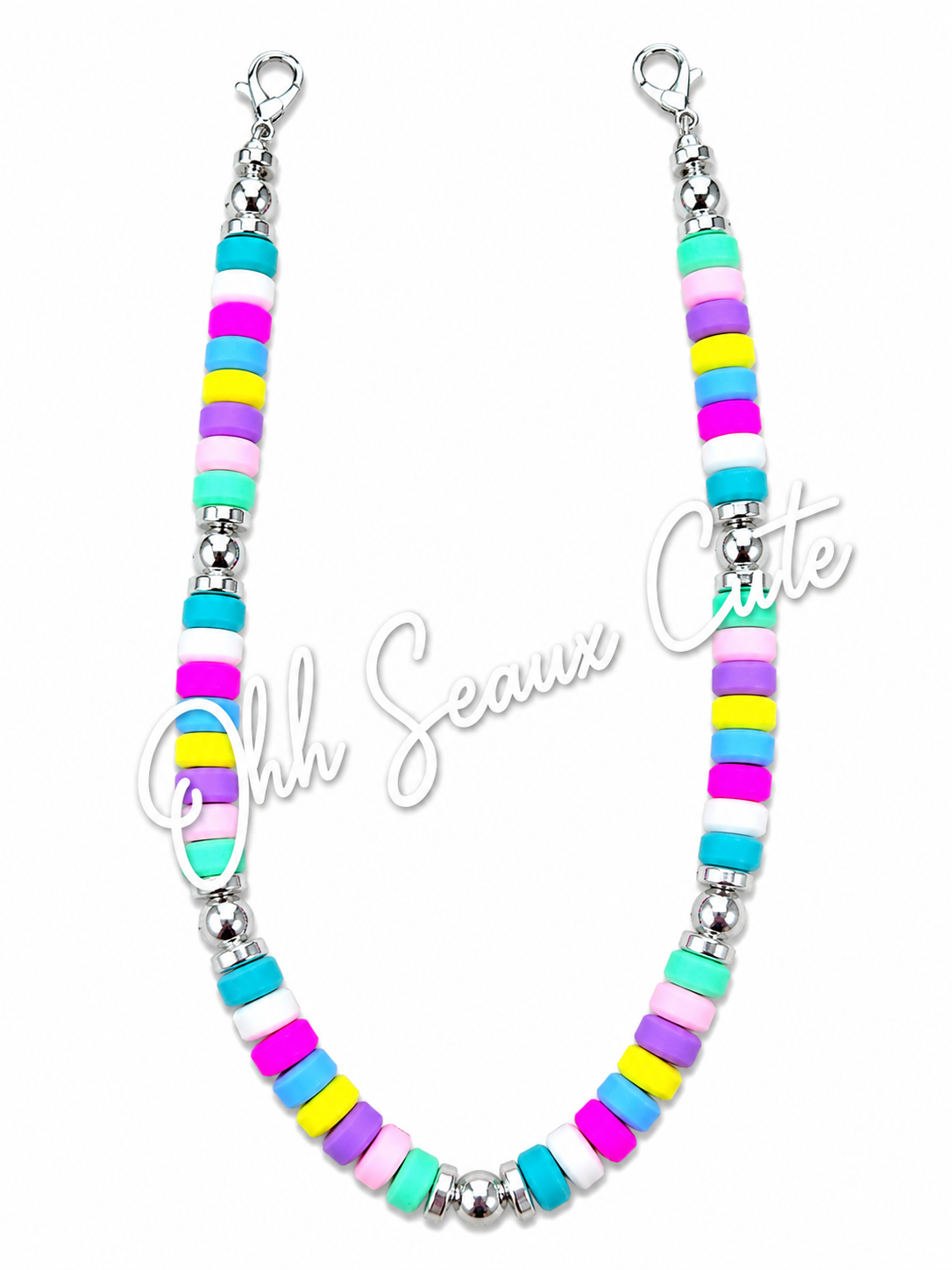 9”  Clay Bead Hat Chain-Sweetheart