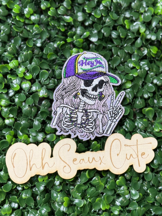 3.5” Skelly Mardi Gras Babe (OSC Copyright)
