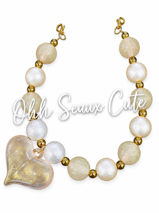 9”  Champagne Heart Hat Chain