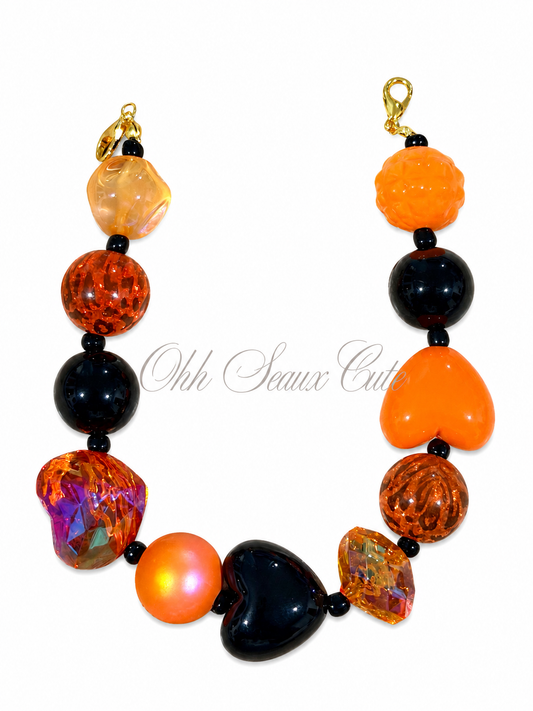 9” Orange/Black 3 Hat Chain
