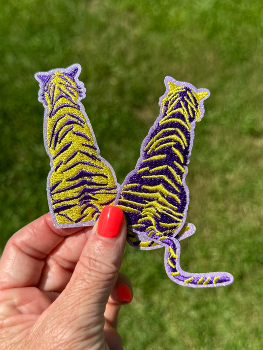 3" Glitter Yellow/Purple Tiger