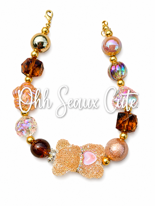 9” Brown Sugar Bear Hat Chain