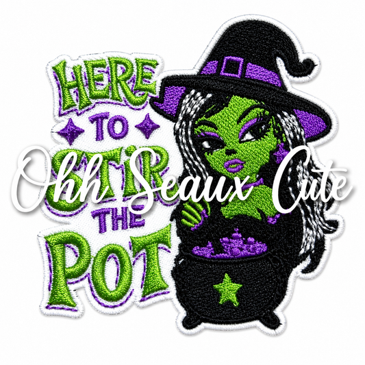 3” Pot Stirring Witch