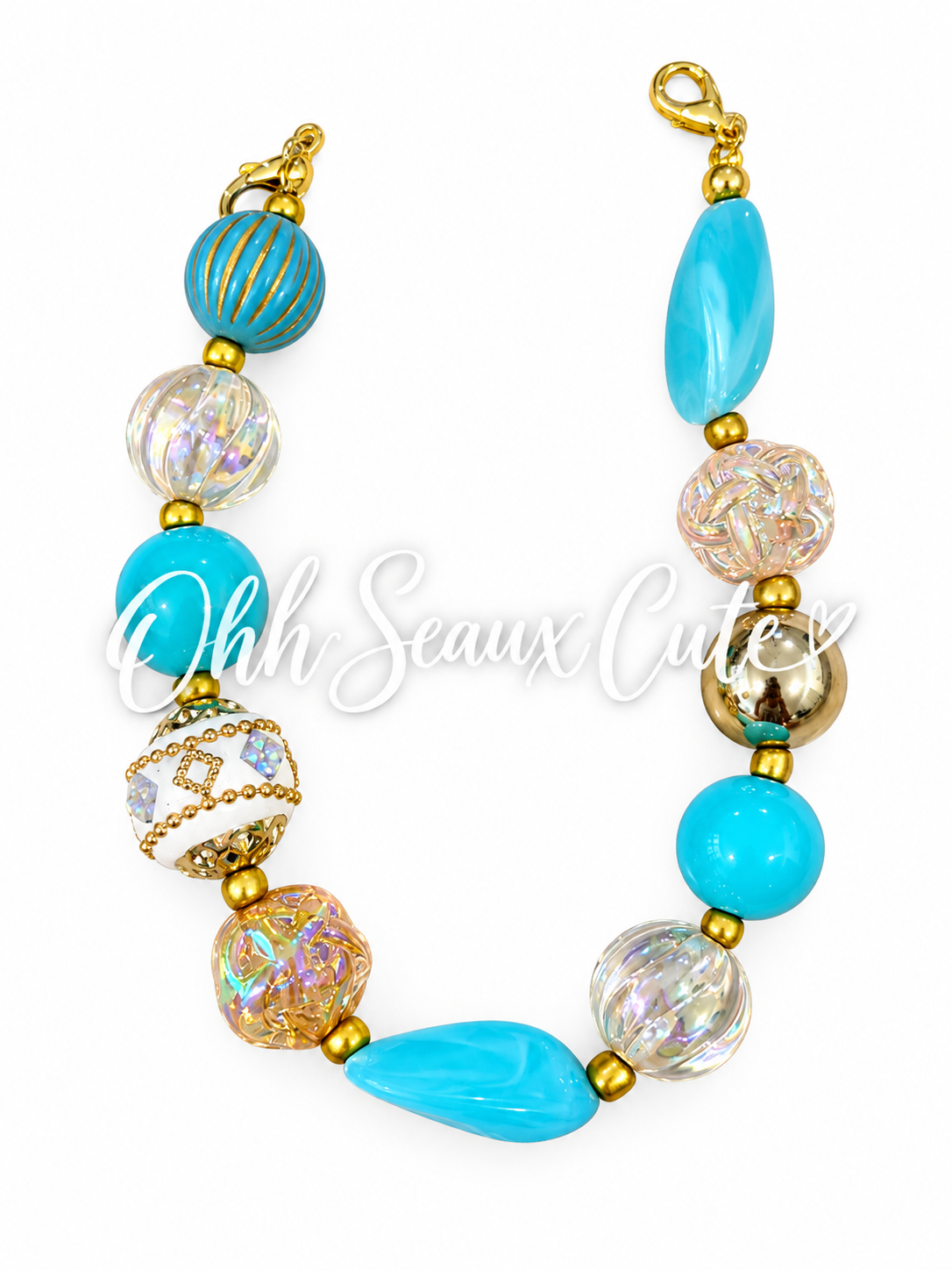 9”  Teal 2 Hat Chain