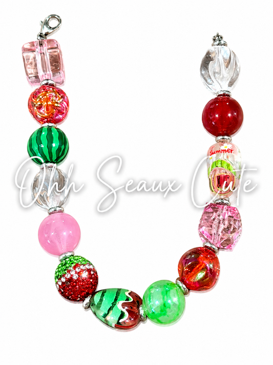9” Watermelon 5 Bling Hat Chain