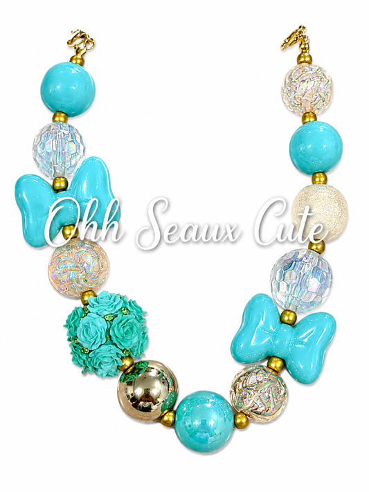 9” Turquoise Rose Hat Chain