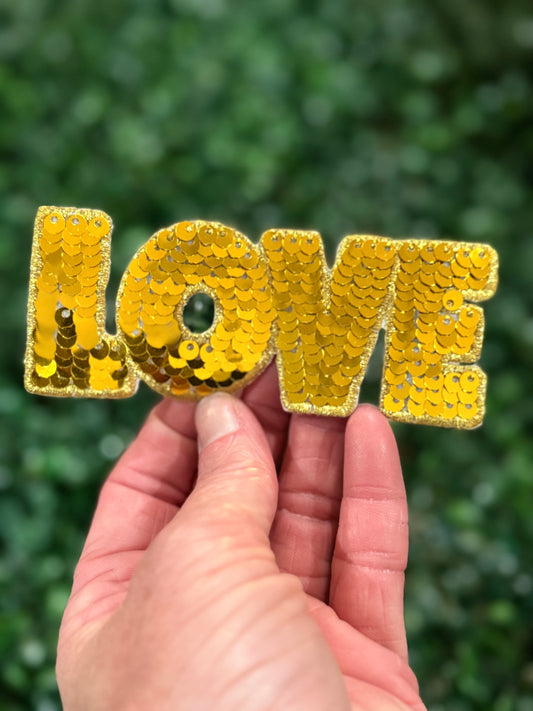 4” Gold Sequin LOVE