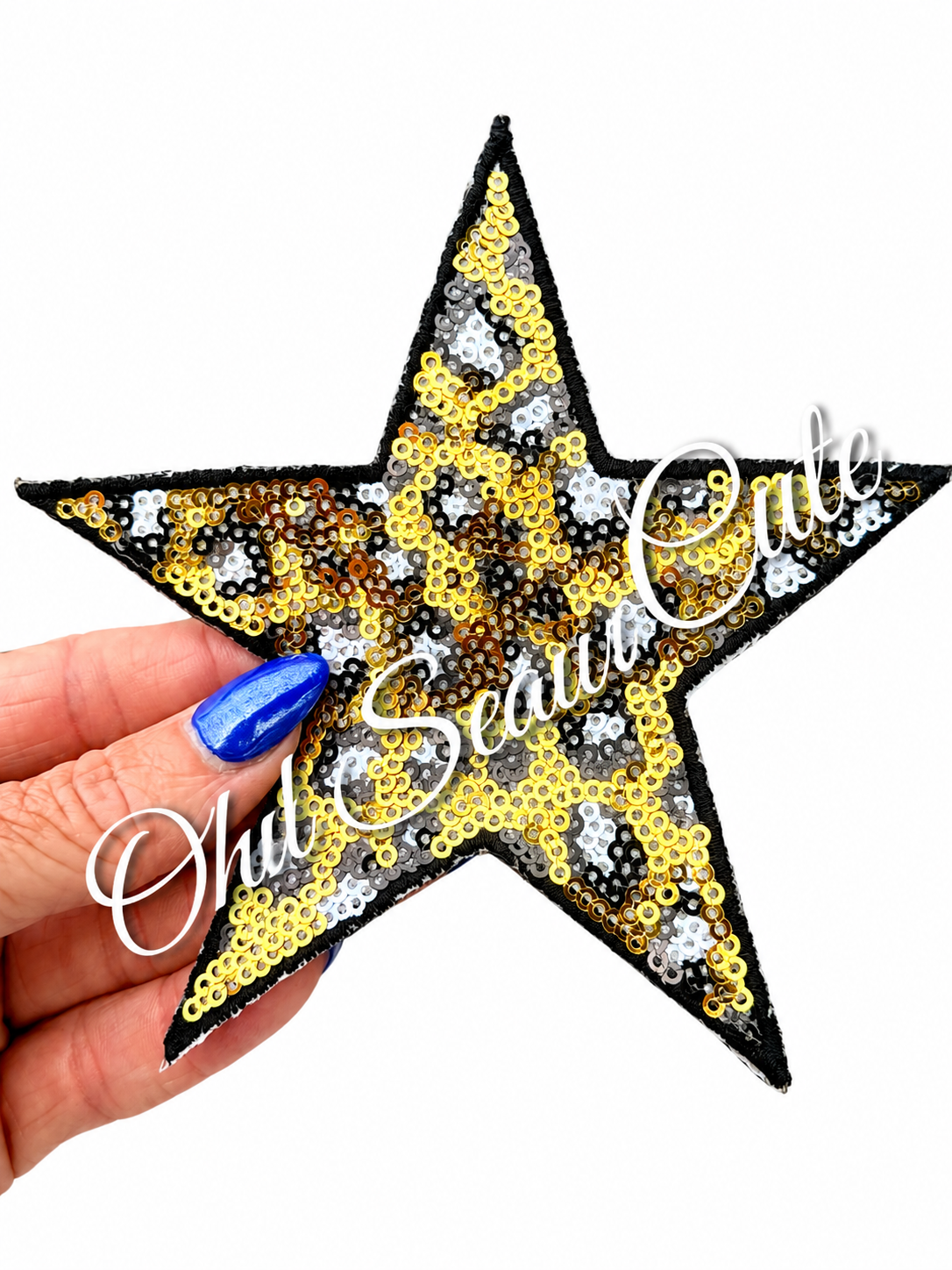 5” Game Day Leopard Star-Black/Gold