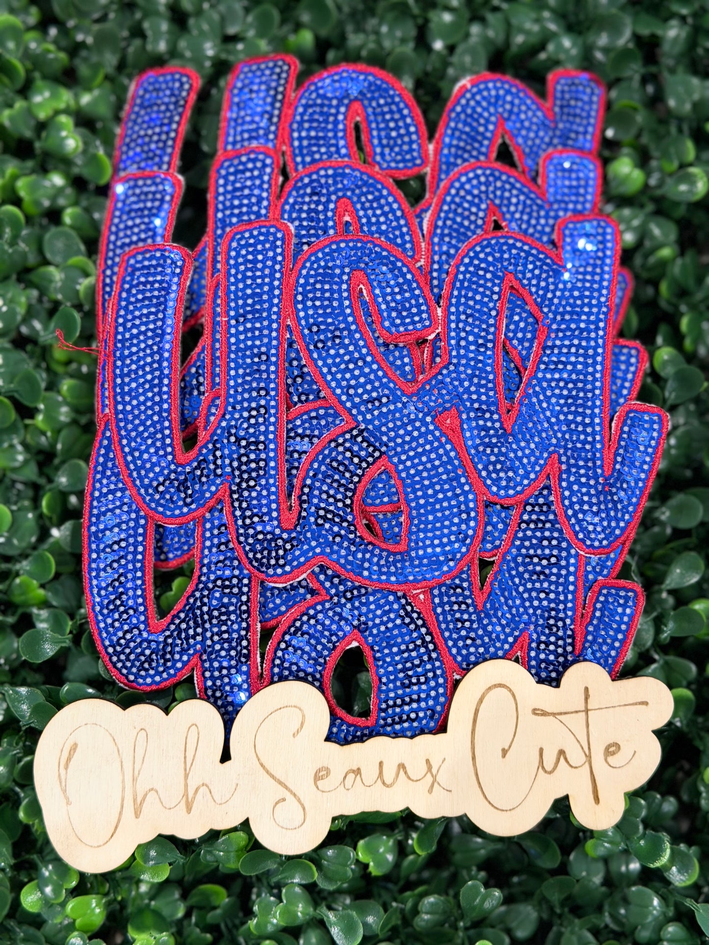 6” Sequin USA-Blue/Red
