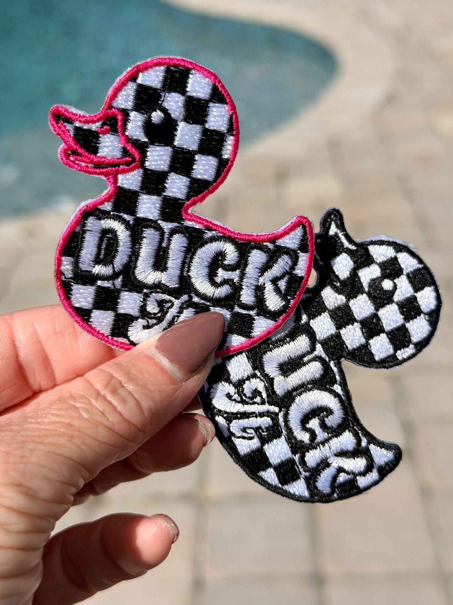 3” Checkered Rubber DUCK IT(Black)