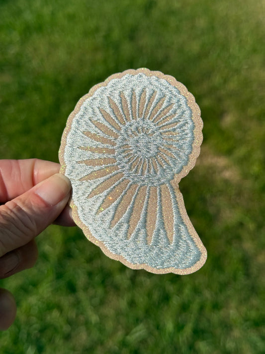 3.5” Glitter Neutral Seashell