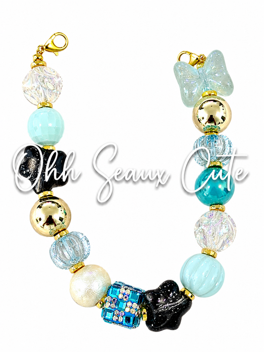 9” Teal Champagne Hat Chain