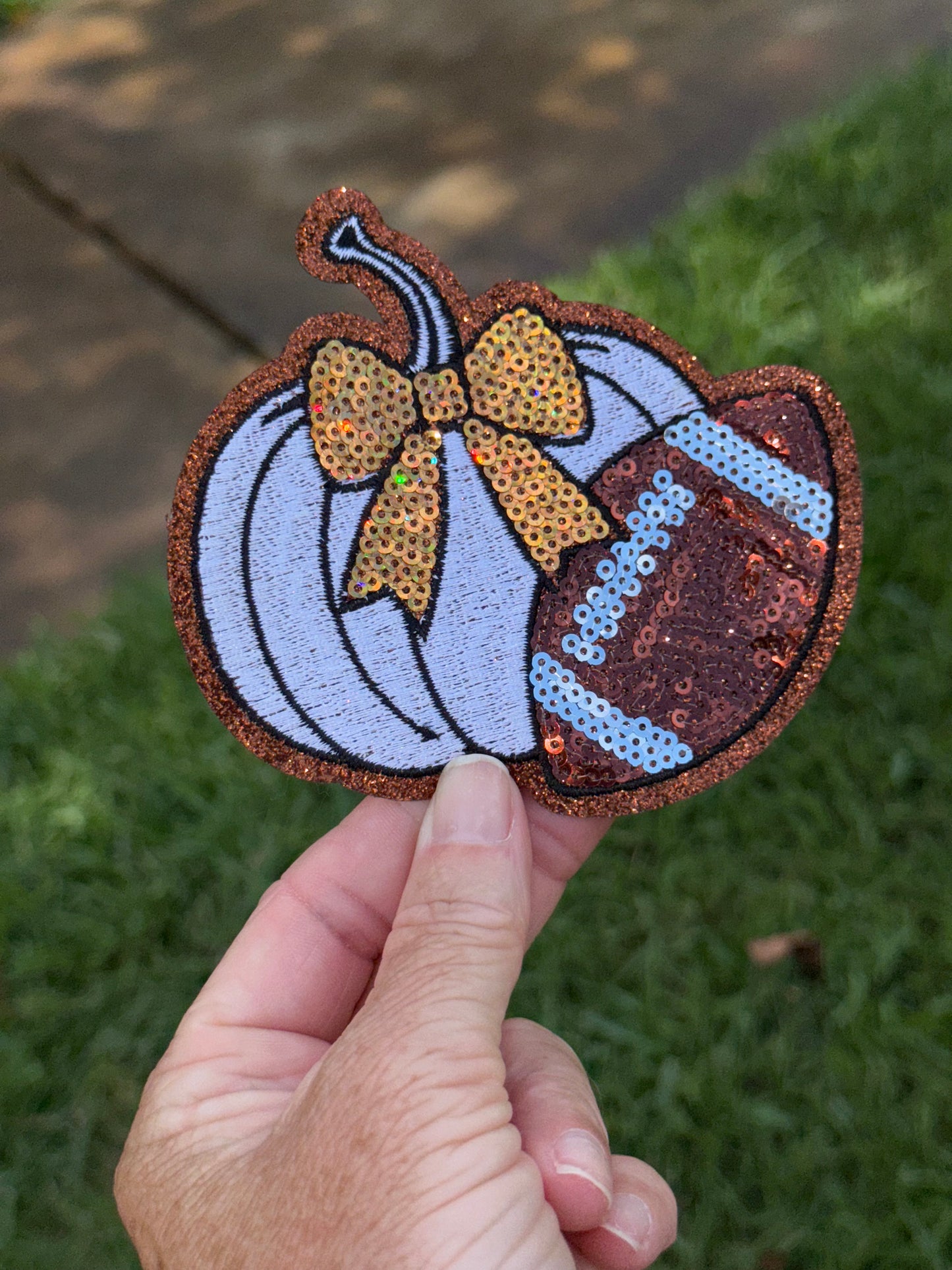 4” Football and Sequin Pumpkin